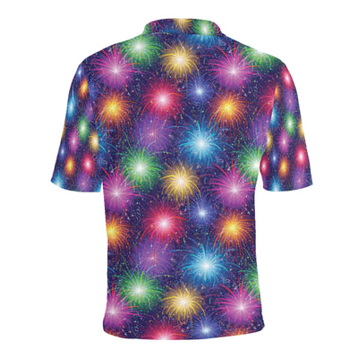 Firework Colorful Print Design LKS301 Men Polo Shirt