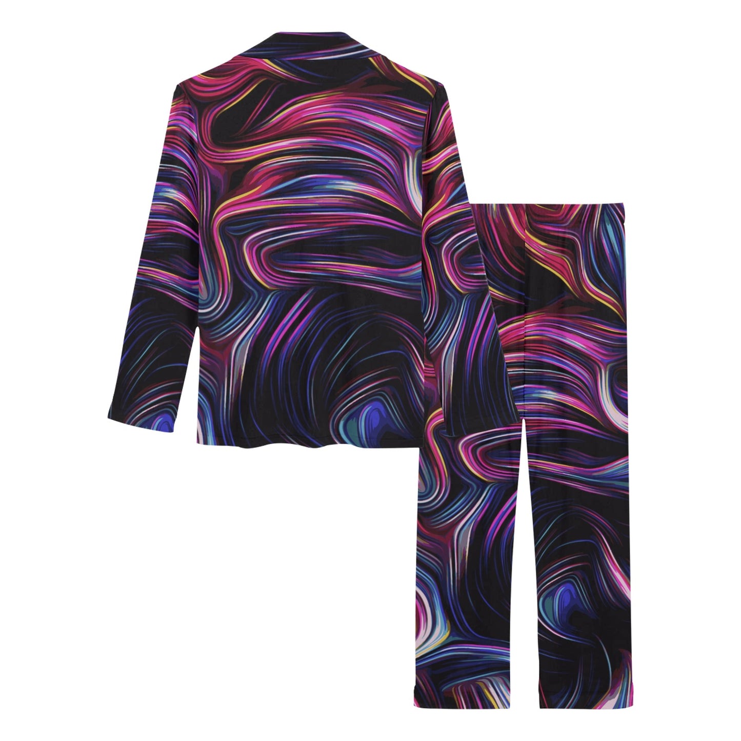 Liquid Pattern Print Design 01 Women's Long Pajama Set