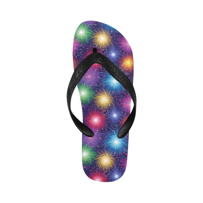 Firework Colorful Print Design LKS301 Flip Flops