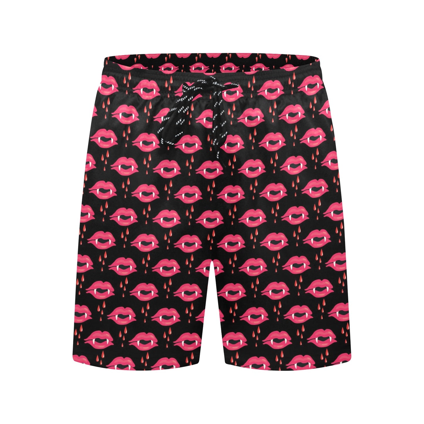 Vampire Lips Print Design LKS303 Men's Swim Trunks Beach Shorts