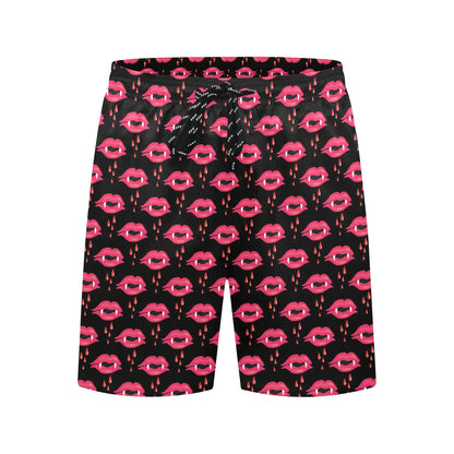 Vampire Lips Print Design LKS303 Men's Swim Trunks Beach Shorts