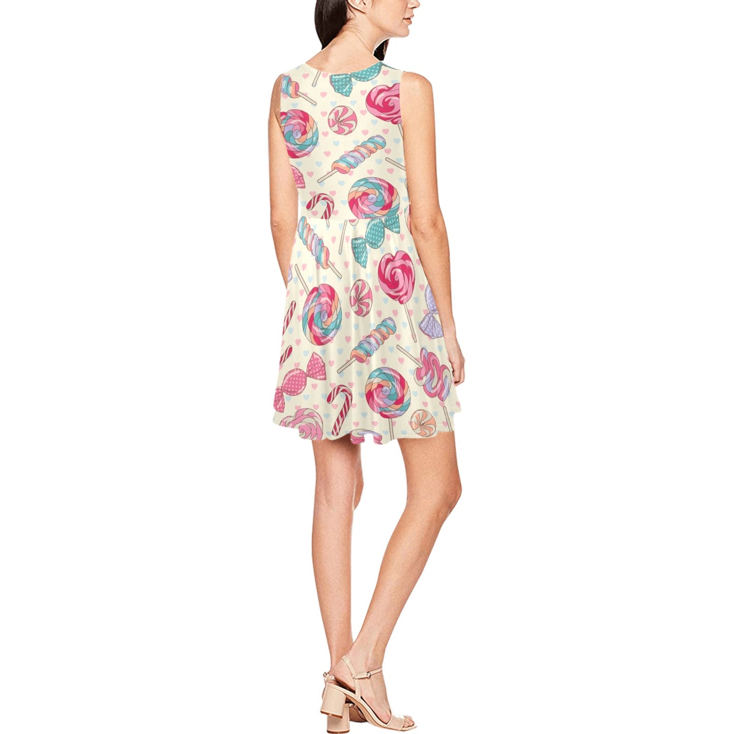 Candy Pattern Print Design CA04 Sleeveless Dress