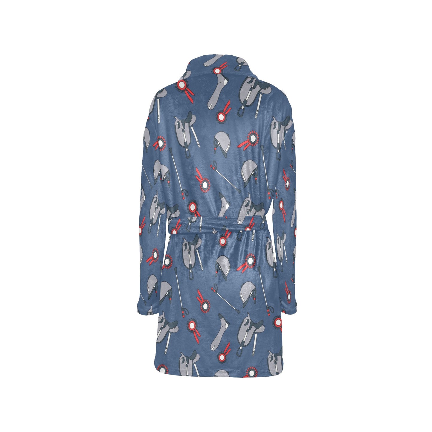 Equestrian Equipment Background Women's Fleece Robe