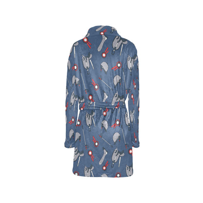 Equestrian Equipment Background Women's Fleece Robe