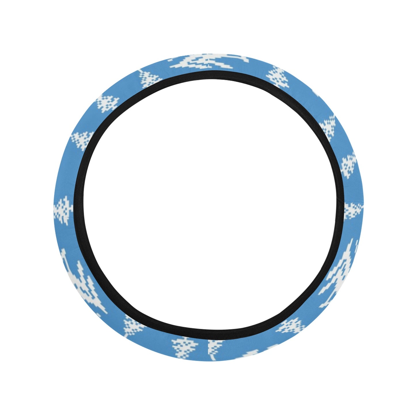 Ski Knit Pattern Print Design LKS302 Steering Wheel Cover with Elastic Edge