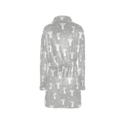 Angel Pattern Print Design 03 Women's Fleece Robe