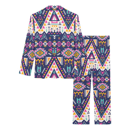 Pink Tribal Aztec native american Women's Long Pajama Set
