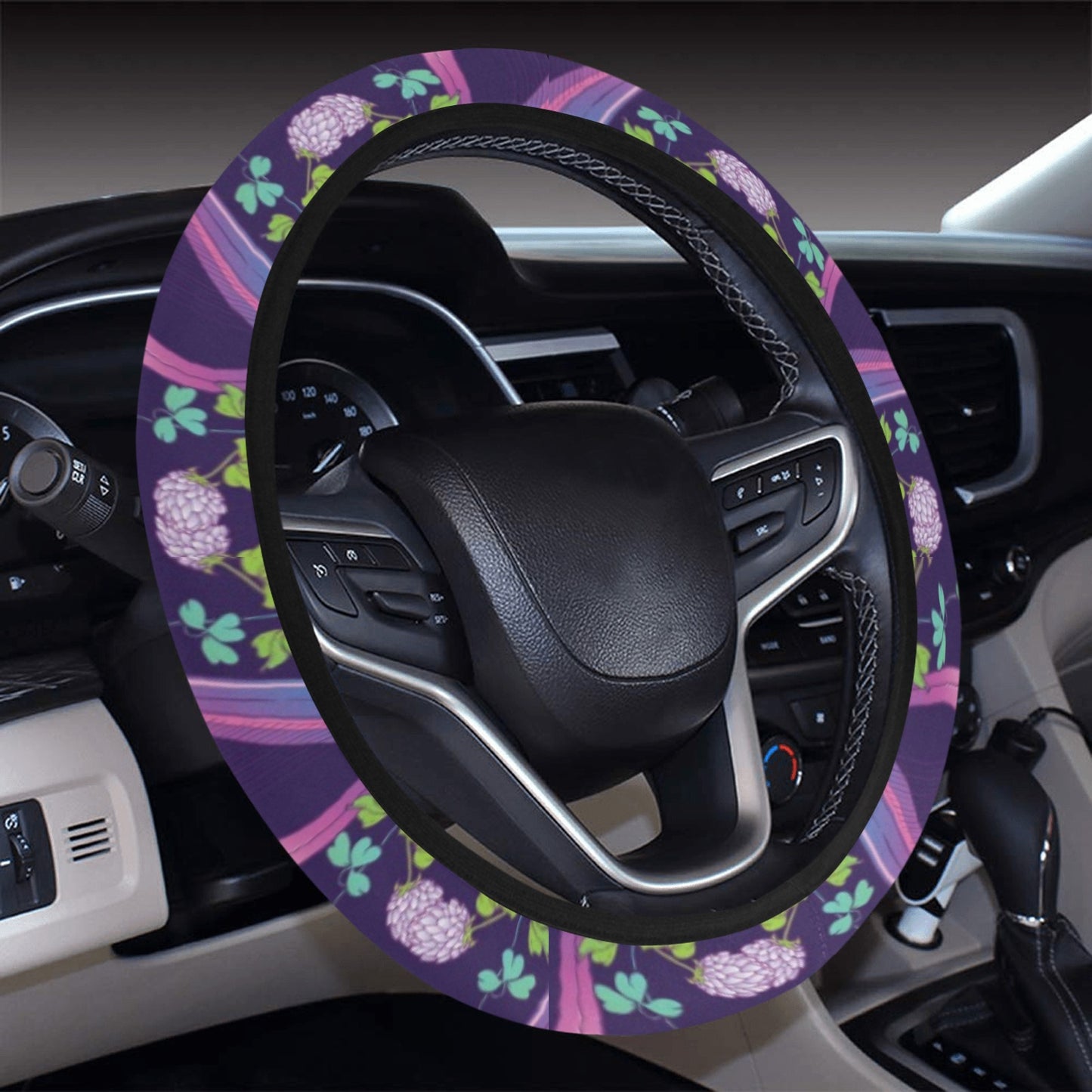 Harp Print Design LKS403 Steering Wheel Cover with Elastic Edge