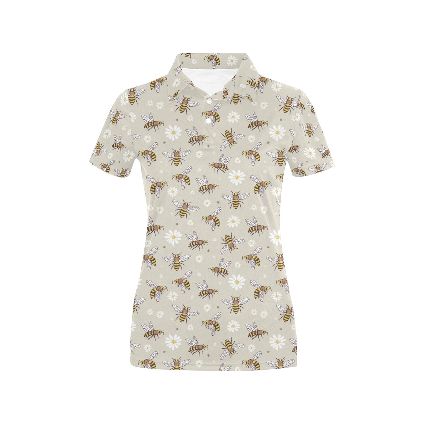 Bee Pattern Print Design 03 Women's Polo Shirt