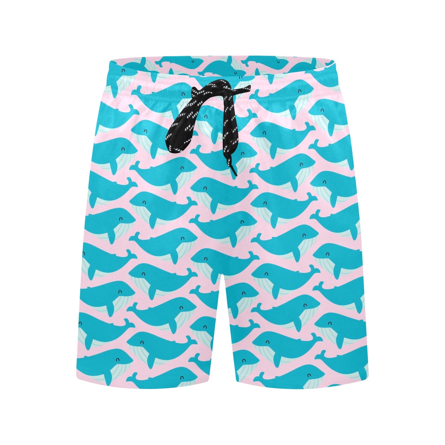 Whale Print Design LKS302 Men's Swim Trunks Beach Shorts