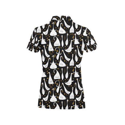 Goose Print Design LKS401 Women's Polo Shirt