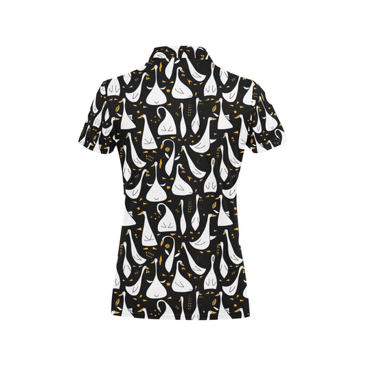 Goose Print Design LKS401 Women's Polo Shirt