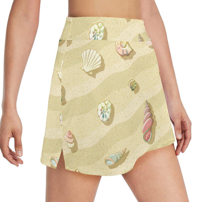Beach with Seashell Theme 17" Golf & Pickleball Skort with Pockets
