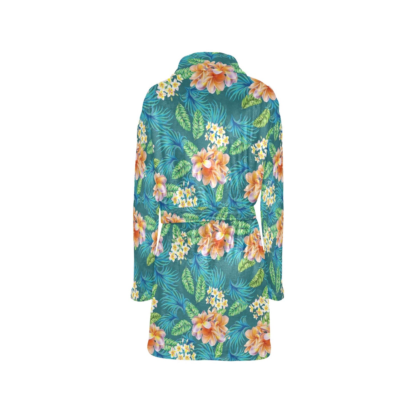 Plumeria Tropical Flower Design Print Women's Fleece Robe