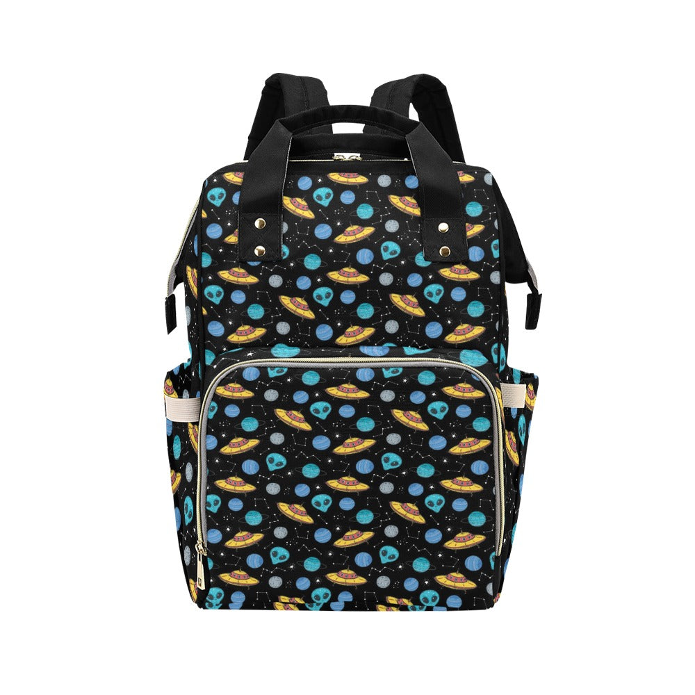 UFO Alien Print Design LKS306 Diaper Bag Backpack
