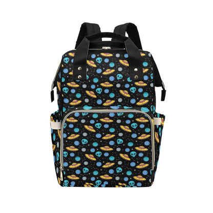UFO Alien Print Design LKS306 Diaper Bag Backpack