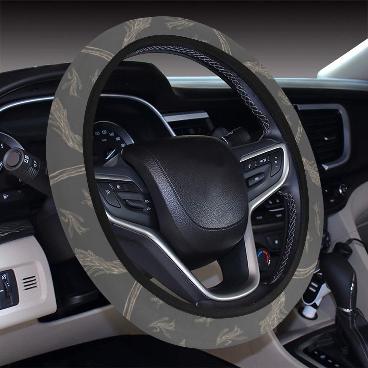 Steak Print Design LKS302 Steering Wheel Cover with Elastic Edge