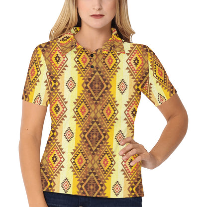 Native Pattern Print Design A09 Women's Polo Shirt