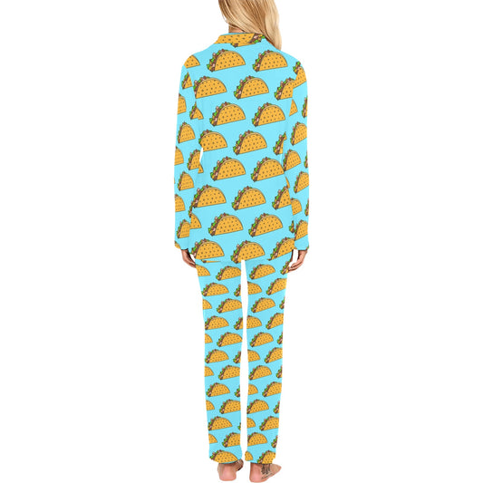 Taco Pattern Print Design TC03 Women's Long Pajama Set