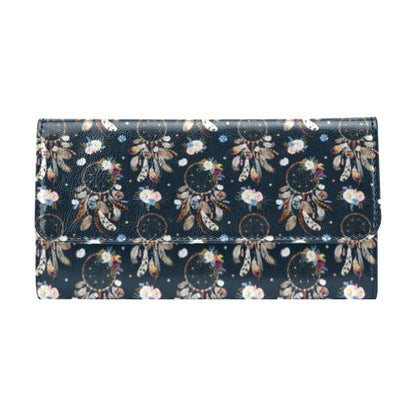 Dream Catcher Boho Floral Style Women's Trifold Wallet