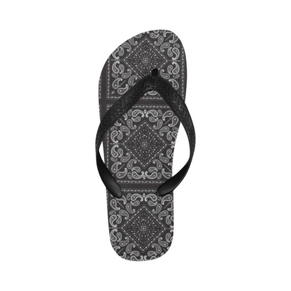 Bandana Black White Print Design LKS302 Flip Flops