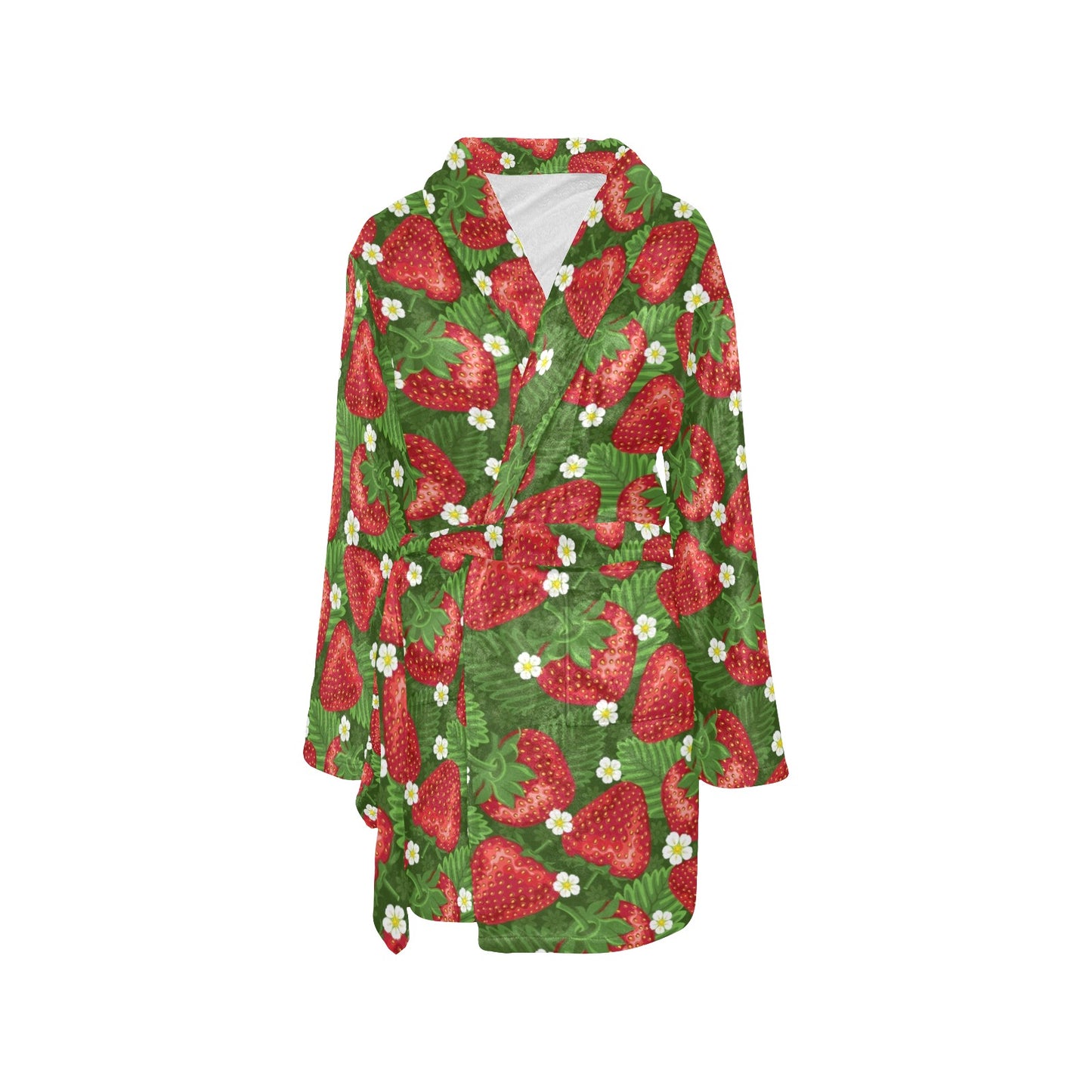 Strawberry Pattern Print Design SB05 Women's Fleece Robe