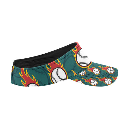 Baseball Fire Print Pattern Unisex Sun Visor