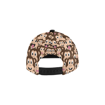 Emoji Monkey Print Pattern Snapback Cap