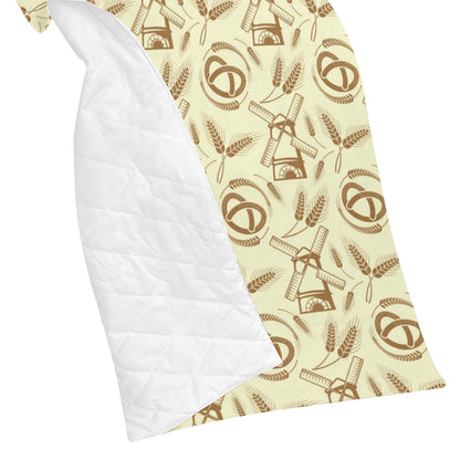 Agricultural Windmills Print Design 03 Premium Quilt