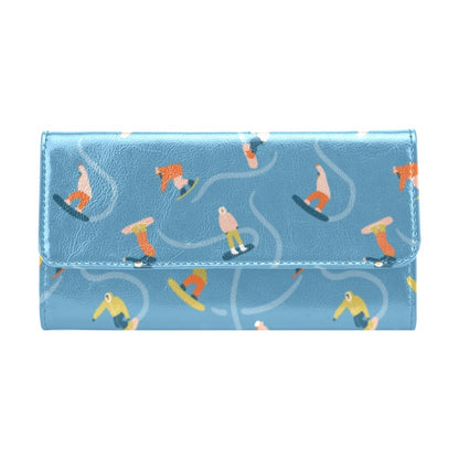 Snowboard Print Design LKS303 Women's Trifold Wallet