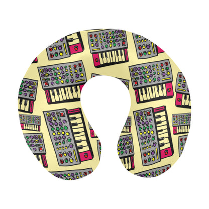 Synthesizer Pattern Print Design 01 U-Shaped Travel Neck Pillow