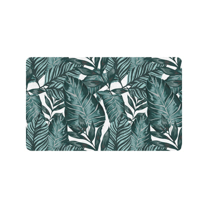 Tropical Palm Leaves Pattern Rubber Doormat