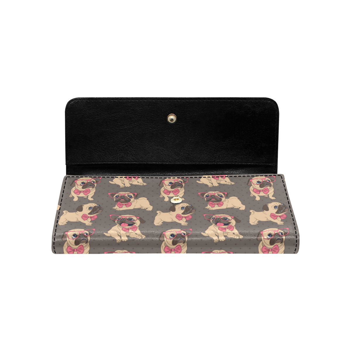 Pug Pattern Print Design A05 Women's Trifold Wallet