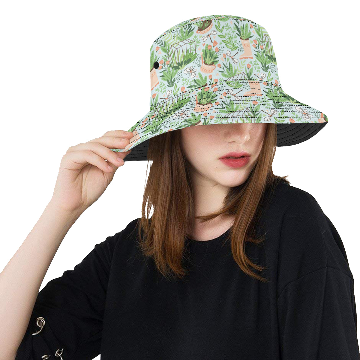 Gardening Pattern Print Design G04 Unisex Bucket Hat