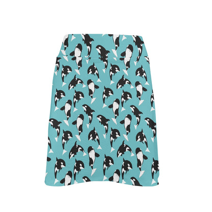 Whale Action Design Themed Print 17" Golf & Pickleball Skort with Pockets