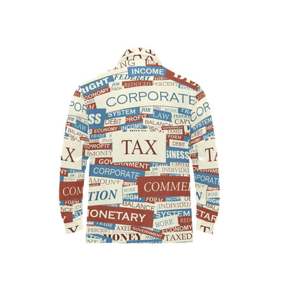 Accounting Financial Pattern Print Design 01 Long Sleeve Polo Shirt For Men's