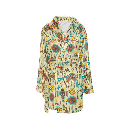 Tribal indians native american aztec Women's Fleece Robe