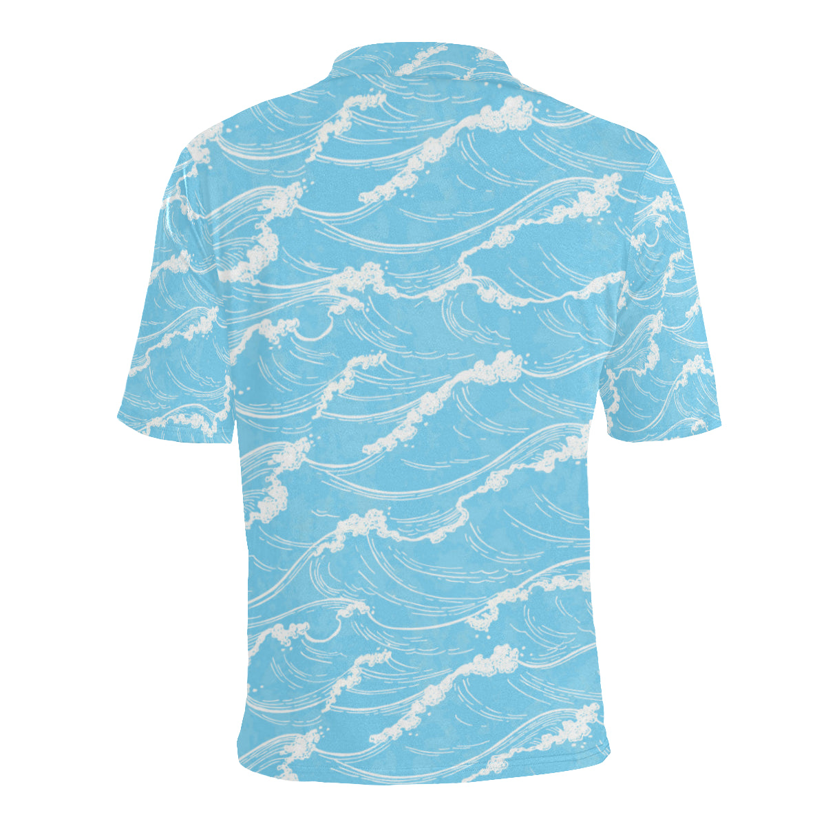 Ocean Wave Pattern Print Design A01 Men Polo Shirt