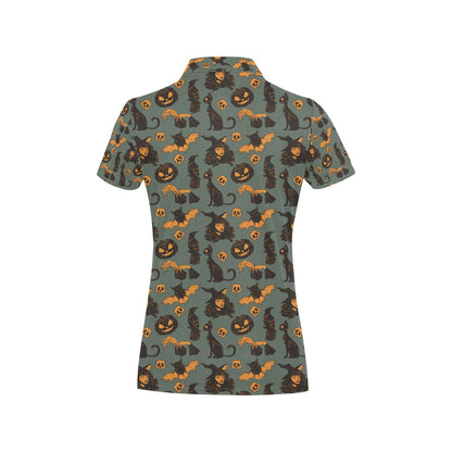 Witch Bat Halloween Print Design LKS305 Women's Polo Shirt