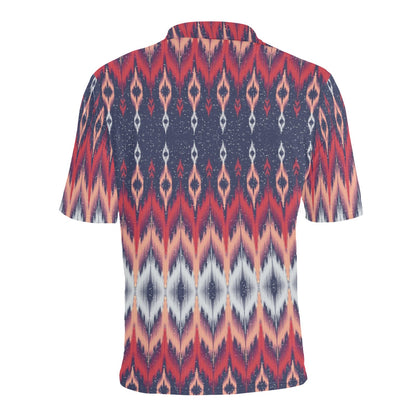 Ikat Print Design LKS401 Men Polo Shirt