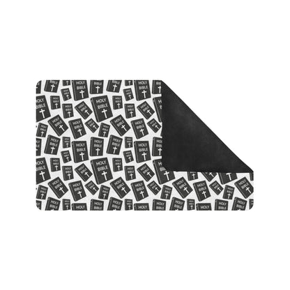 Christian Holy Bible Book Pattern Rubber Doormat