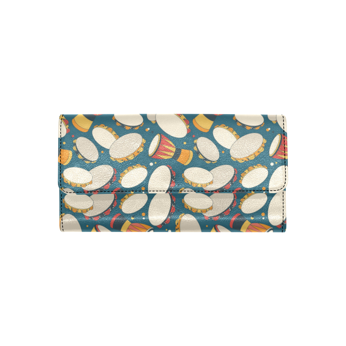Tambourine Pattern Print Design 01 Women's Trifold Wallet