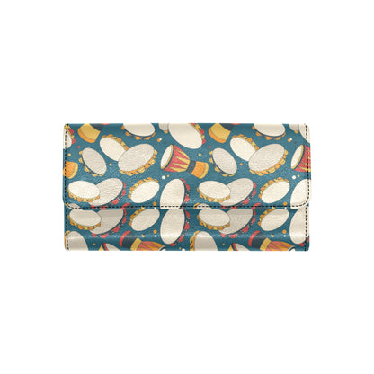 Tambourine Pattern Print Design 01 Women's Trifold Wallet