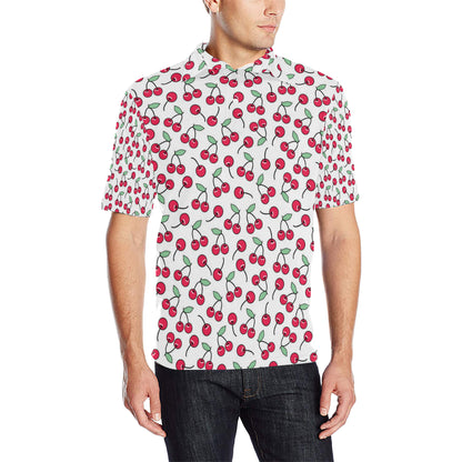 Cherry Pattern Print Design 03 Men Polo Shirt
