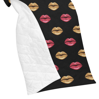 Lip Pattern Print Design 03 Premium Quilt