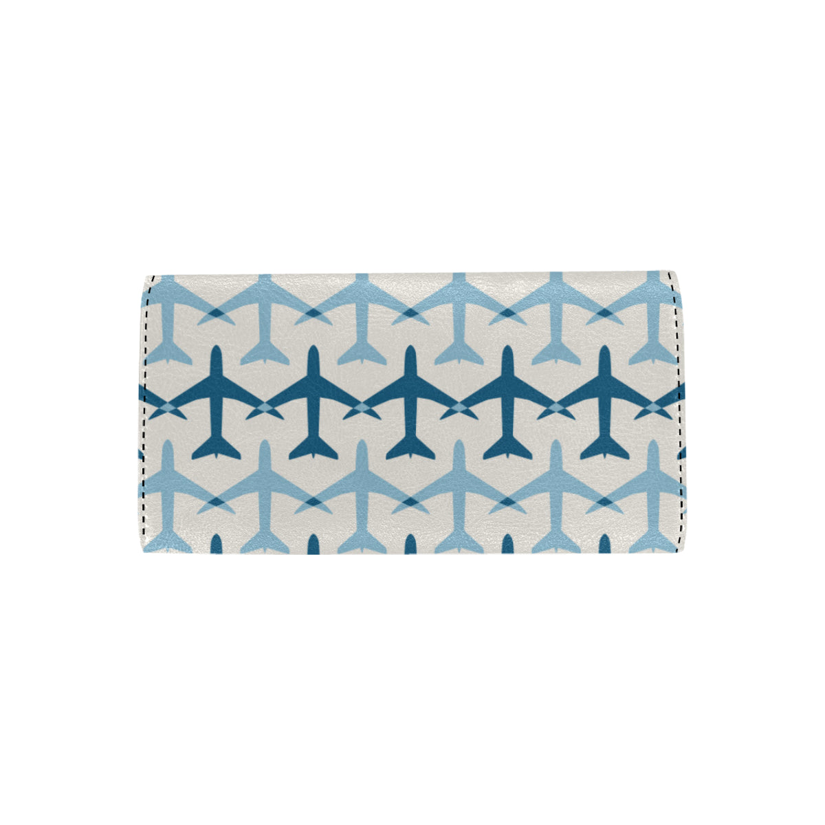 Airplane Pattern Print Design 04 Women's Trifold Wallet