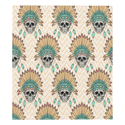 Indian Skull Pattern Premium Quilt