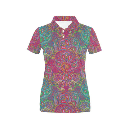 Boho Pattern Print Design 02 Women's Polo Shirt