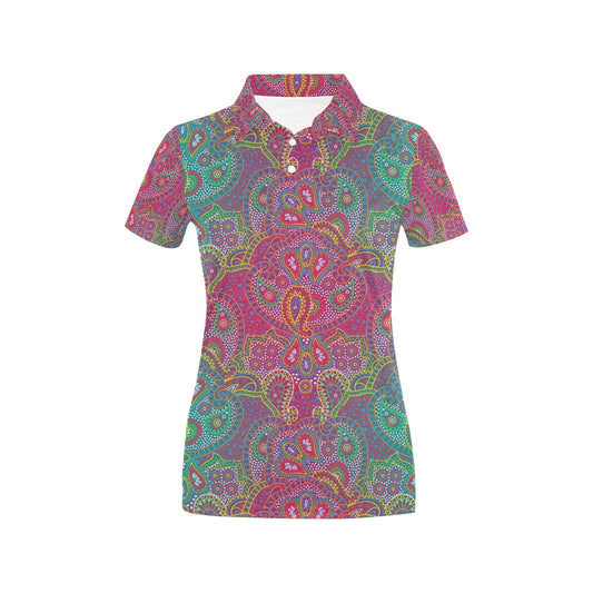 Boho Pattern Print Design 02 Women's Polo Shirt