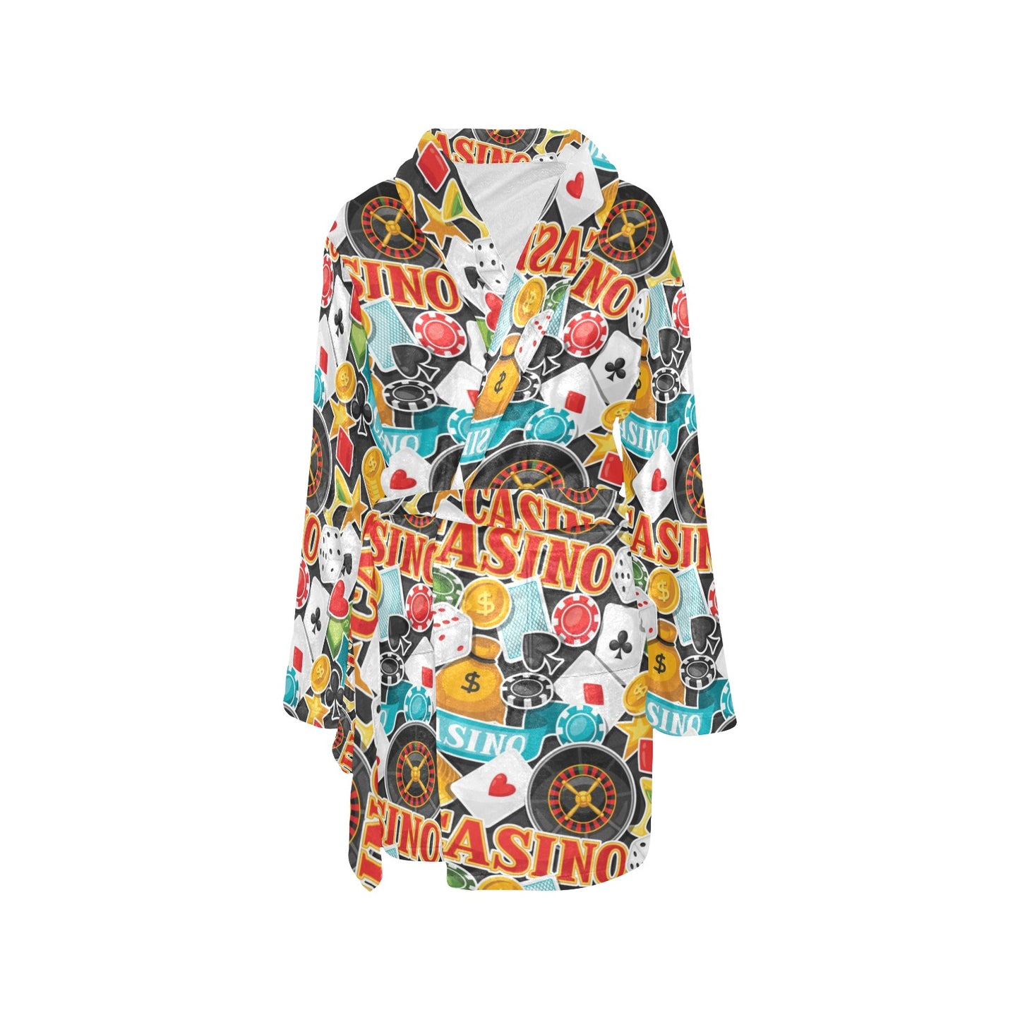 Casino Pattern Print Design 03 Women's Fleece Robe